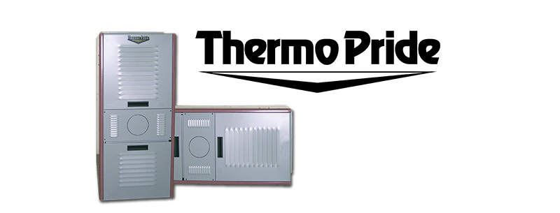 Thermo Pride logo and two furnaces